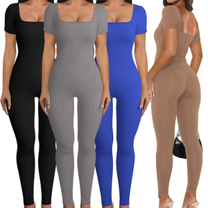 Ropa informal Mono de moda para mujer Nueva Primavera Verano Delgado corto Flaco Sólido Mono de mujer - Product Image 1