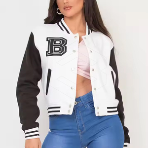 Top corto superventas para mujer, chaquetas con letras, servicio OEM de alta calidad, letras teñidas lisas, ¡excelente valor! - Product Image 3