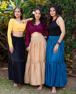 Summer Silk Collection 2024 <b>High</b> Elastic <b>Waist</b> Girl's Wear Frilled <b>Long</b> Pleated <b>Skirt</b> - Product Image 3