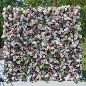 Pared floral artificial de seda 3D LANJO Custom Lush con rosas mixtas para eventos, fiestas, fondos fotográficos, planificación de bodas - Product Image 3