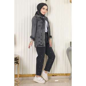 Jeans Midi Mega Merchant de Estilo Casual con Detalles en Piedra, Spandex/Poliéster, Corte Regular - Product Image 6