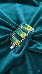 Bracelet en argent .925 de haute qualité, pierres naturelles carrées colorées, perles faites à la main, bijoux ethniques avec des bracelets en laiton finement perlés - Product Image 5