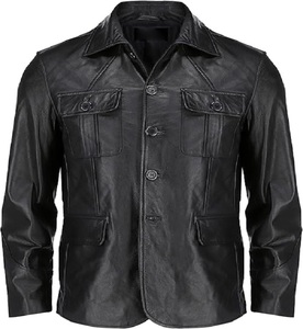 Chaquetas de cuero de lona de alta calidad para hombre transpirable elegante invierno presupuesto-consciente mantenerte mirando fuerte característica de moda cálido - Product Image 1
