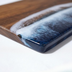 Tabla de Cortar de Madera con Diseño de Olas del Océano, Hecha a Mano, con Mango Elegante, Ideal para Preparar Alimentos, Exhibir en la Mesa y como Regalo, Procedente de la India - Product Image 4