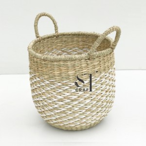 Cesta de Almacenamiento de Jacinto de Agua Hecha en Vietnam de Alta Calidad con Asas, Ecológica y Multifuncional para Lavandería o Decoración del Hogar - Product Image 5