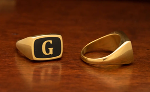 Inset แหวนแฟชั่นสำหรับผู้ชายเครื่องประดับแฟชั่นแหวนชุบทอง18K สีเหลืองล้วนไม่มีแหวนเพชรแบบเรียบง่าย - Product Image 5