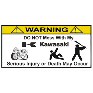 Custom Size "Don't Touch My Kawasaki" Motor <b>Decal</b> Sticker Sticker Master - Product Image 1