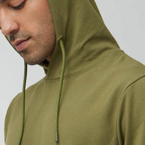 2023 nouvelle usine d'hiver en gros couleur unie coton polaire matériel poche avant pull à capuche - Product Image 4