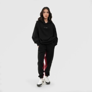G-In Women's High-Waisted Hip Hop Joggers Breathable Black <b>Trousers</b> <b>Elastic</b> <b>Waist</b> XL Size for Autumn Season Colored Wrinkled - Product Image 4