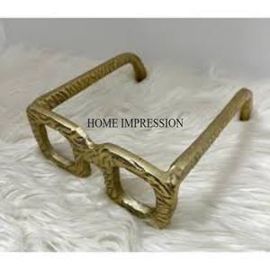 Vintage Rustic Art Inspired Heavy Duty Metal Made Gold Plated Sunglasses Designer Sculpture Home And Office Desks Decor Supplies - Product Image 1