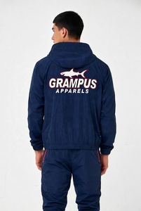 Ensemble survêtement pour homme personnalisé, respirant, hiver, grande taille, veste courte, jogging, 2 pièces, cordon de serrage, polyester, coupe-vent, streetwear - Product Image 2