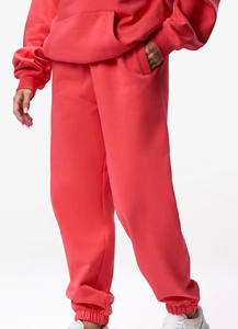 Qualité supérieure Établi Coupe Décontractée Jogger Corail Rouge 100% Coton Polaire Tissu Gym Porter Des Pantalons De Survêtement Pantalons Pour Femmes - Product Image 3