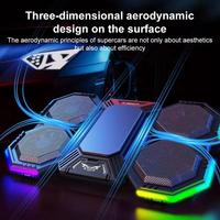 Refroidisseur d'ordinateur portable F32, réglable en hauteur sur 6 niveaux, avec refroidissement semi-conducteur et éclairage RGB