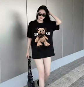 Camiseta de moda camiseta chica máquina de algodón lavable cada uno en bolsa de polietileno hecho en Vietnam fabricante cuello redondo mujeres - Product Image 4