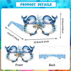 Ocean Animal Paper Glasses Photo Booth <b>Props</b> <b>for</b> Under the Sea Birthday <b>Party</b> Decorations - Product Image 5