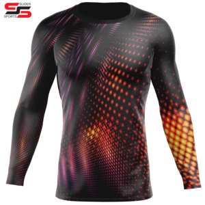 Women's Long Sleeve UPF50 <b>Surf</b> Swimming Compression Shirt Sublimation <b>Printed</b> Spandex BJJ Top Quick Dry Rash Guard - Product Image 3