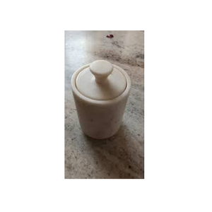 Forme ronde marbre épices assaisonnements sel gardien marbre grande capacité poivre scellant bol à pincer avec cuillère de service intégrée - Product Image 3