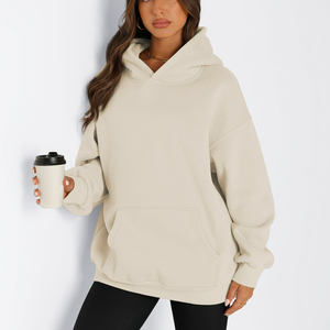 Tops de moda, sudaderas con capucha de gran tamaño para mujer, hombros caídos, manga larga, letras estampadas, sudaderas con capucha de punto ecológicas para mujer - Product Image 5