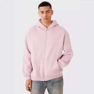 Sudadera con capucha y cremallera para hombre de peso pesado, ropa de calle con estampado personalizado, sudaderas con capucha con cremallera completa térmica de alta calidad de EE. UU. al por mayor para hombres - Product Image 6