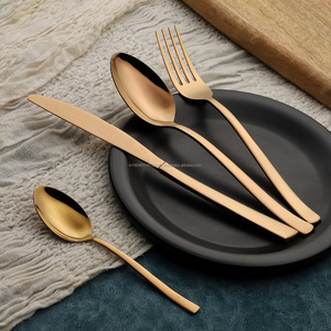 ชุดช้อนส้อม/มีดสเตนเลสเกรด202/304 PVD Sunflower ช้อนส้อมและมีด - Product Image 5