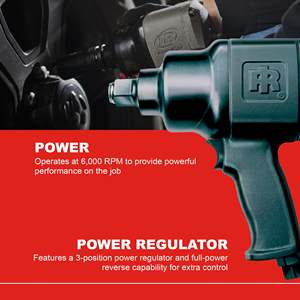 Llave de Impacto Neumática Ultra Resistente de 3/4 Pulgadas, 1250 Ft-lbs de Torque Máximo, 6000 RPM, Regulador de Potencia de 3 Posiciones, Reversa de Potencia Completa - OEM - Product Image 4