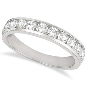 14K White <b>Gold</b> Channel-<b>Set</b> Diamond Anniversary <b>Ring</b> Band 1.05ct Diamond <b>Ring</b> - Product Image 1