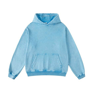 เสื้อฮู้ดดี้ผู้ชายผ้าฝ้าย 100% แห้งเร็ว ระบายอากาศดี ล้างสีแบบ Acid Wash สีพื้น สำหรับฤดูหนาว รับสกรีนโลโก้คุณภาพสูง ออกแบบลายพิมพ์โลโก้ตามสั่ง - Product Image 6