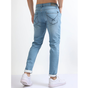 100% algodón Denim Jeans nueva moda Cool exclusivo lavado ligero estilo recto pantalones casuales para hombres de talla grande colección Formal - Product Image 6