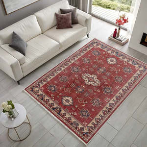 Netline Home Curated Medallion Burgundy Traditional <b>Washable</b> <b>Rug</b> - Product Image 4