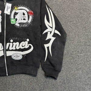 Top à la mode meilleures ventes hommes lavage à l'acide à capuche 100% coton vêtements de rue Service OEM avec un faible quantité minimale de commande hommes lavage à l'acide à capuche - Product Image 4