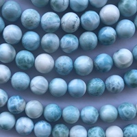 10mm 12mm 14mm pierre de Larimar bleue naturelle lisse forme ronde perles de pierre précieuse brin bijoux Bracelet Alibaba cristaux vente en gros
