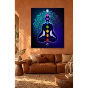 Impression sur toile Fida Mandala, fond de méditation des sept chakras - Product Image 4