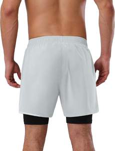 Custom Athletic Mesh <b>Shorts</b> <b>with</b> Compression Liner <b>Phone</b> <b>Pocket</b> Sporty Style for Workout Sports Fitness Gym Running Jogging - Product Image 2