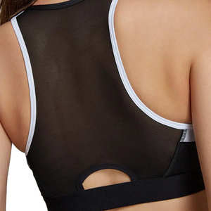 Soutien-gorge de sport pour femmes de couleur noire solide soutien-gorge de sport léger en tissu extensible de haute qualité à taille élastique vêtements de sport vente en gros - Product Image 5