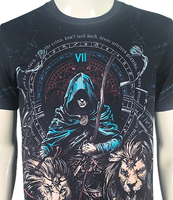 T-shirts en coton 100% tricoté de qualité supérieure, imprimés numériquement sur le devant, design personnalisé, manches courtes, col rond, coupe classique, respirant, décontracté, pour hommes