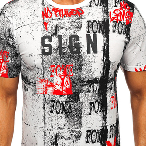 Camiseta de mezcla de poliéster y algodón con estampado de sublimación personalizada para hombre, nueva moda, ropa informal, camisetas para hombre con servicio OEM - Product Image 2