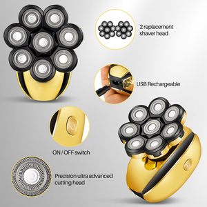 Mini Afeitadora Eléctrica Rotativa para Rostro, Kit de Afeitado con Recortador Nasal, Recargable por USB, Lavable, Multifunción - Product Image 1