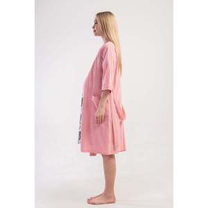 KADIN P.SUPREM CIFT PATLI KISA KOL HAMILE TUNIK+3/4 KOL CEPLI SABAHLIK TAKIM - สีชมพู - สีชมพู - Product Image 3