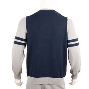 Custom Logo <b>Cardigan</b> Oversized Knitted Jacquard Embroidery Loose Fit Striped Pattern <b>Sweater</b> Button Pockets <b>for</b> Autumn - Product Image 5