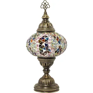 Lampe de bureau en mosaïque Ottoman, abat-jour fait à la main avec Base de lampe turque en mosaïque de verre teinté Tiffany - Product Image 1