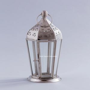 Linterna de vela de metal y vidrio decorativa antigua, linternas de hierro negras elegantes para decoraciones de hogar y boda - Product Image 6