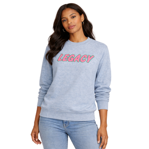 Sweat-shirt à col rond Denim Legacy, vêtements de sororité grecque, pull rose et vert pour femmes, vêtements décontractés de sororité universitaire, vêtements grecs - Product Image 5