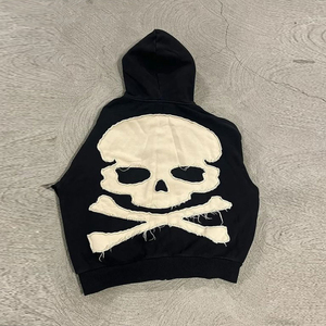 Ensemble sweat à capuche et survêtement délavés à l'acide avec broderie en détresse pour hommes Survêtements lourds pour hommes avec option de marque privée - Product Image 5