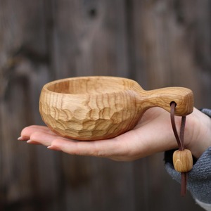 Mug de camping en bois de style classique avec poignée, écologique et étanche pour la randonnée et les voyages à bas prix - Product Image 1