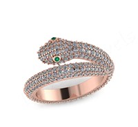 2025 grosir 925 Sterling cincin ular perak Adjustable perhiasan halus mawar emas kubik zirkonia unik disesuaikan hadiah wanita