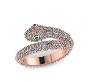 2025ขายส่งขายส่ง925แหวนงูเงินสเตอร์ลิงเครื่องประดับชั้นดีปรับได้โรสโกลด์ลูกบาศก์เซอร์โคเนียของขวัญผู้หญิงแบบสั่งทำ - Product Image 2