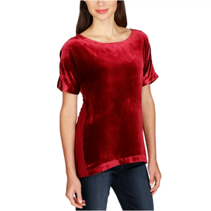 Nouveau T-shirt en velours pour homme personnalisé 2026 Respirant Bleu uni Haute qualité Décontracté Hiver - Product Image 2