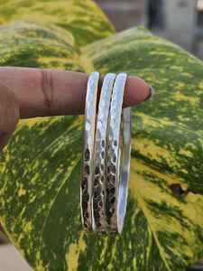Top Quality Sterling <b>Silver</b> Plated 3 of Set Hammered Vintage Bahamian <b>Bangle</b> Stackable Bracelet <b>Women</b> Fashion Jewelry Wholesale - Product Image 2