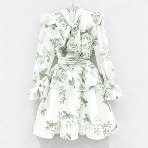 Minigonna Stile Dolce Francese con Volant, Nuova Moda 2025, Abito <span class=keywords><strong>a</strong></span> <span class=keywords><strong>Campana</strong></span> con Maniche <span class=keywords><strong>a</strong></span> <span class=keywords><strong>Campana</strong></span> in Rete Stampata e Vita Stretta - Product Image 6