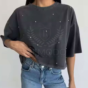 Camiseta con diamantes de imitación para mujer, camiseta de alta calidad para fiesta o Club, camiseta con diamantes de imitación para mujer - Product Image 6